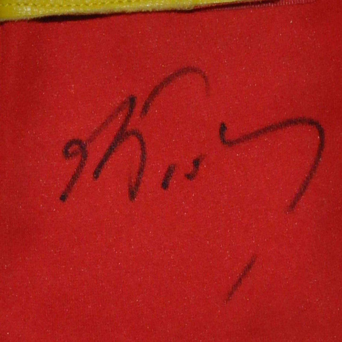 Red Alain Prost 1990 Ferrari F1 Replica Race Gloves in close-up detail, showing the palm grip pattern used in GP racing conditions