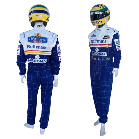 Ayrton Senna F1 Race Williams Driver Suit Back View