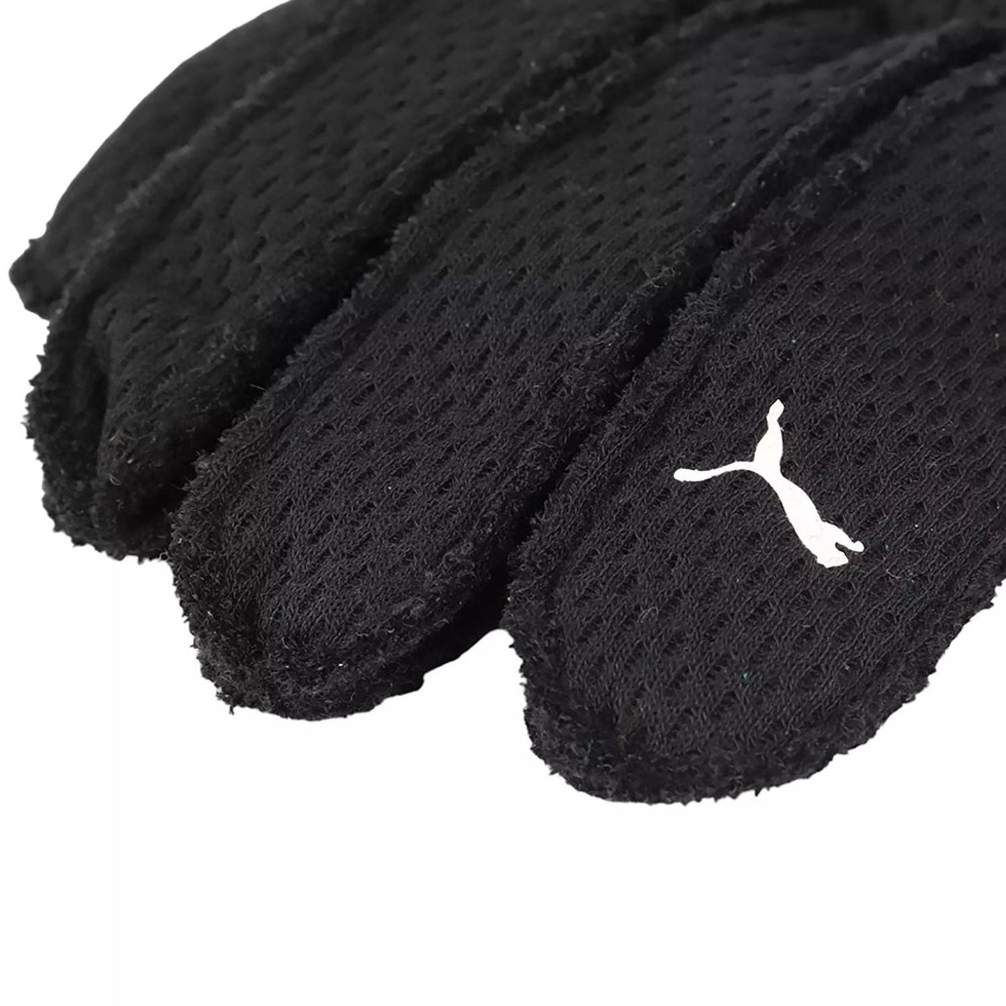 Black Valtteri Bottas 2020 Mercedes F1 Race Gloves in close-up detail, showing the palm grip pattern used in GP racing conditions
