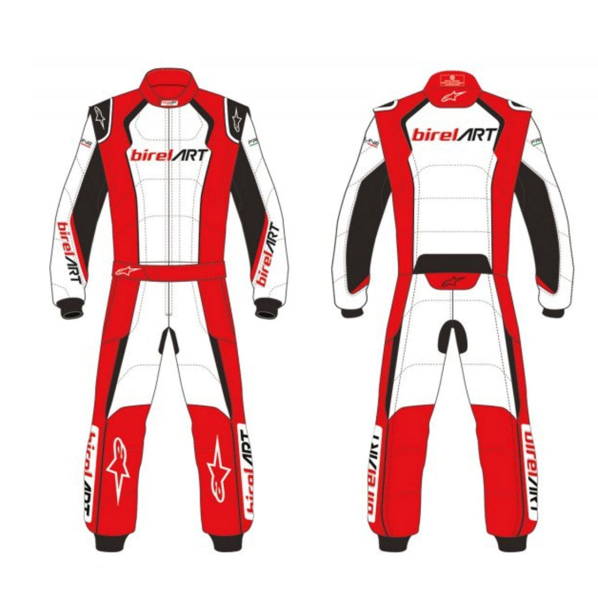 Birel Art Go Kart Race Track Suit Front & Back View