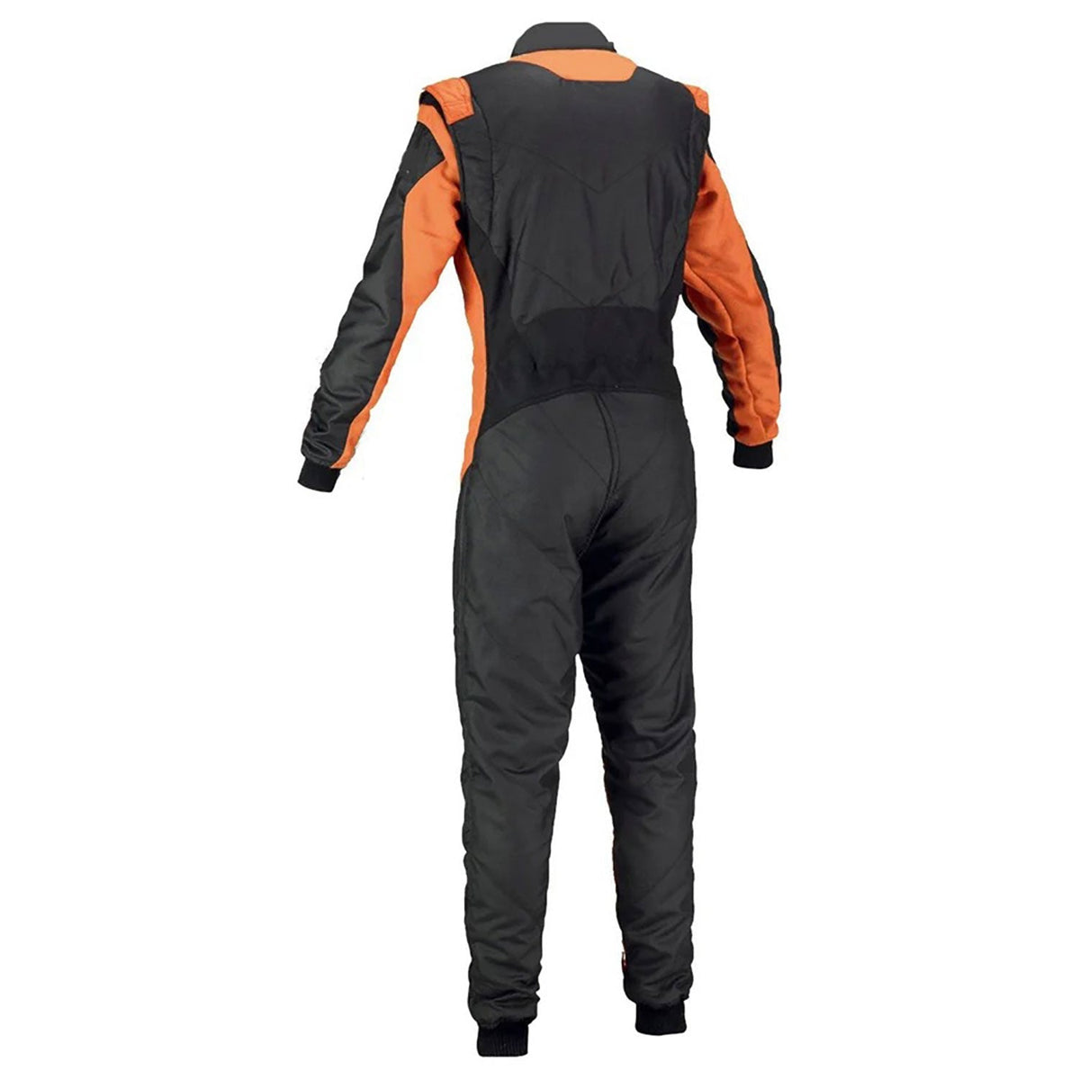 Black and Orange Go-Kart Driver Racing Motorsport Suit Back View