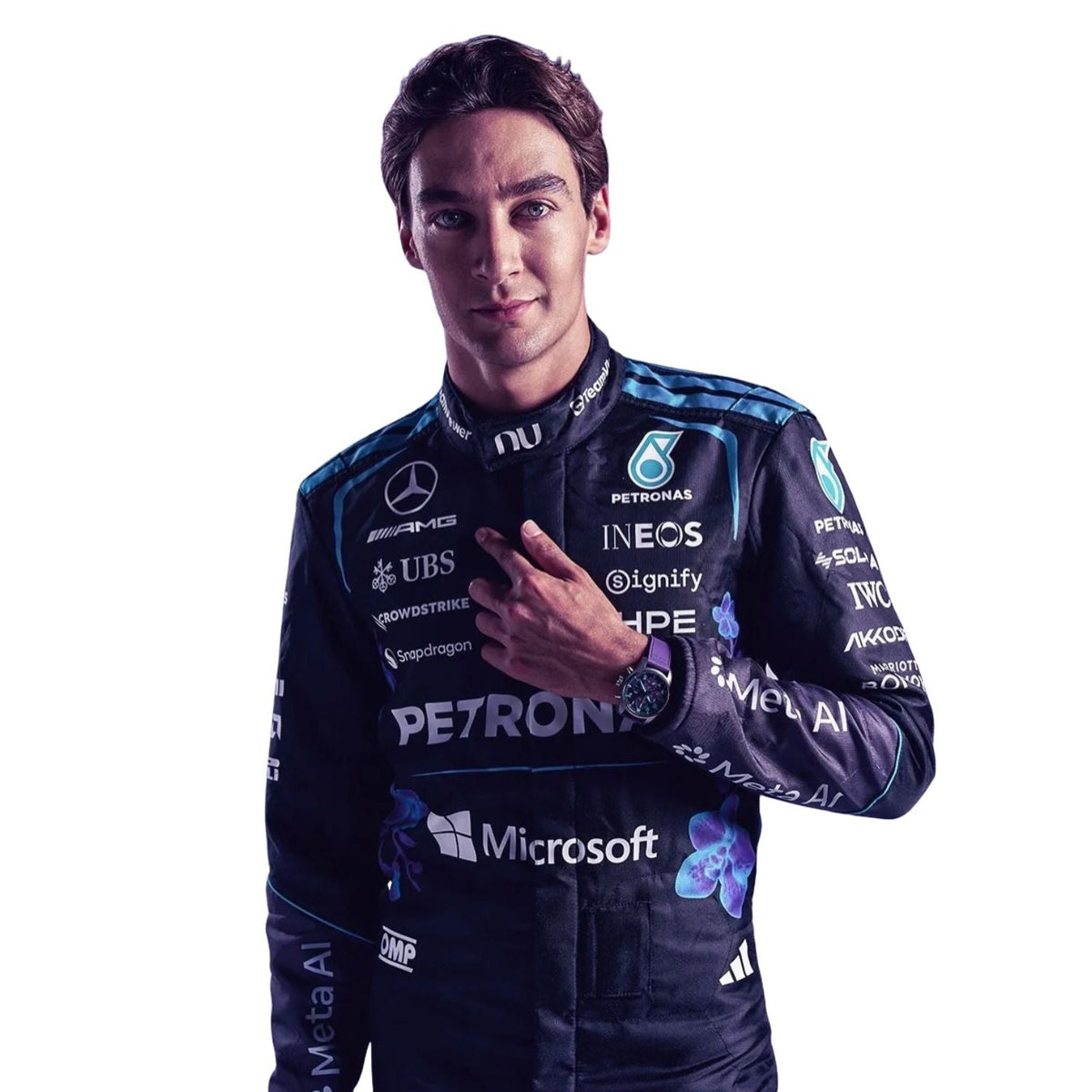 George Russell F1 Race Mercedes Singapore GP Motorsport Suit Close View