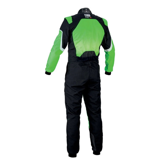 OMP KS-3 FLUO Green Go Kart Racing Suit back view