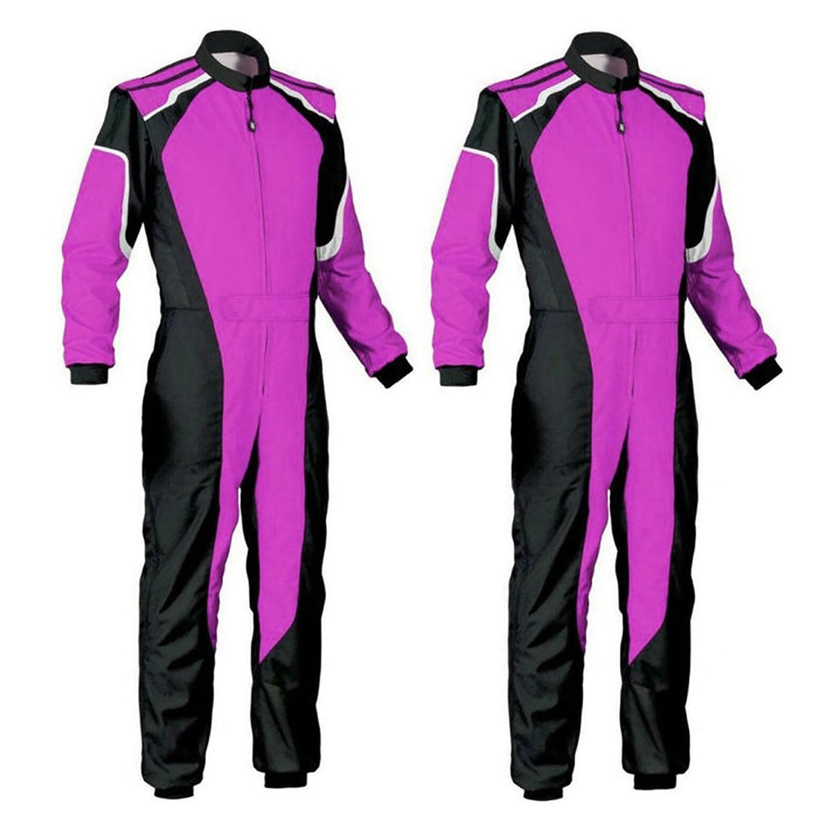 Pink Black Go-Kart Racewear Karting Costume Front View