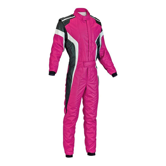Pink Karting Race Motorsport Suit Front View