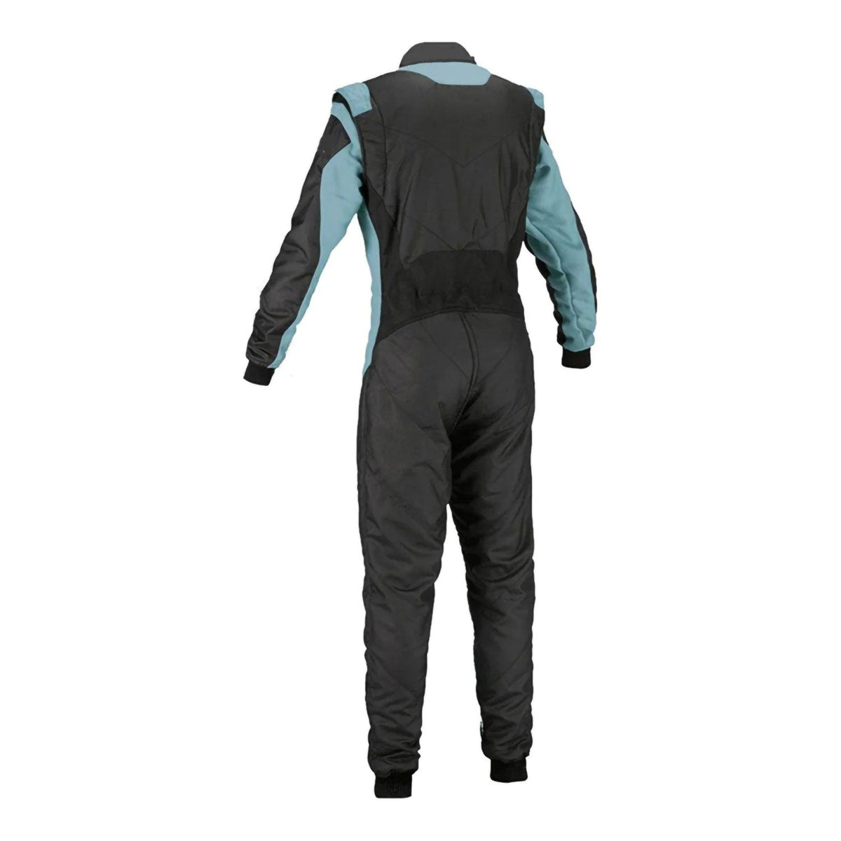 Black and teal Go-Kart Racing Suit back View