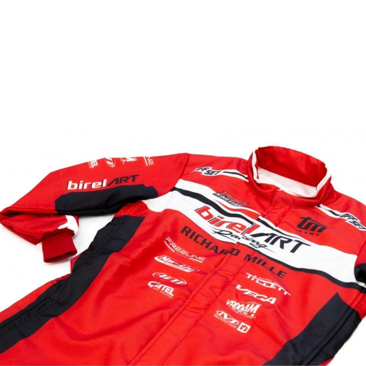 Red Birel Art Go-Kart Race Motorsport Suit Back View