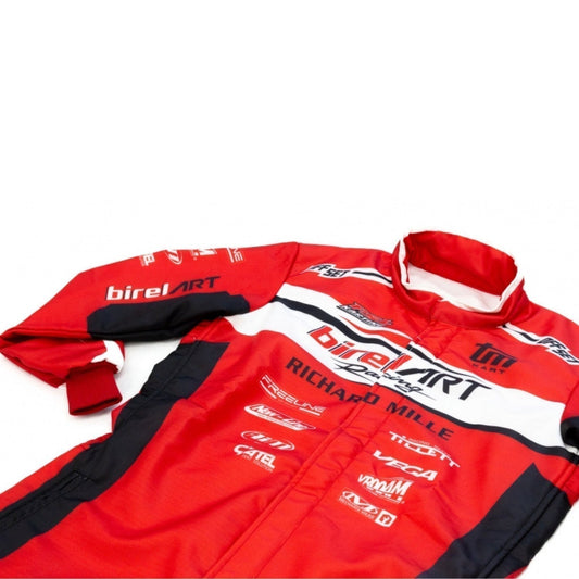 Red Birel Art Go-Kart Race Motorsport Suit Close View