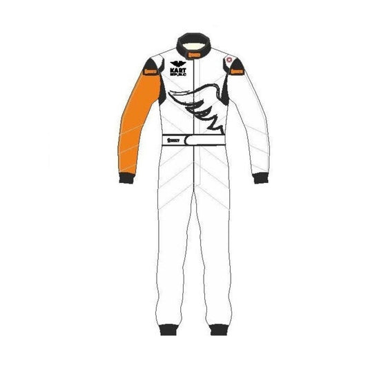 White Kart Republic Go-Kart Race Motorsport Suit Front View