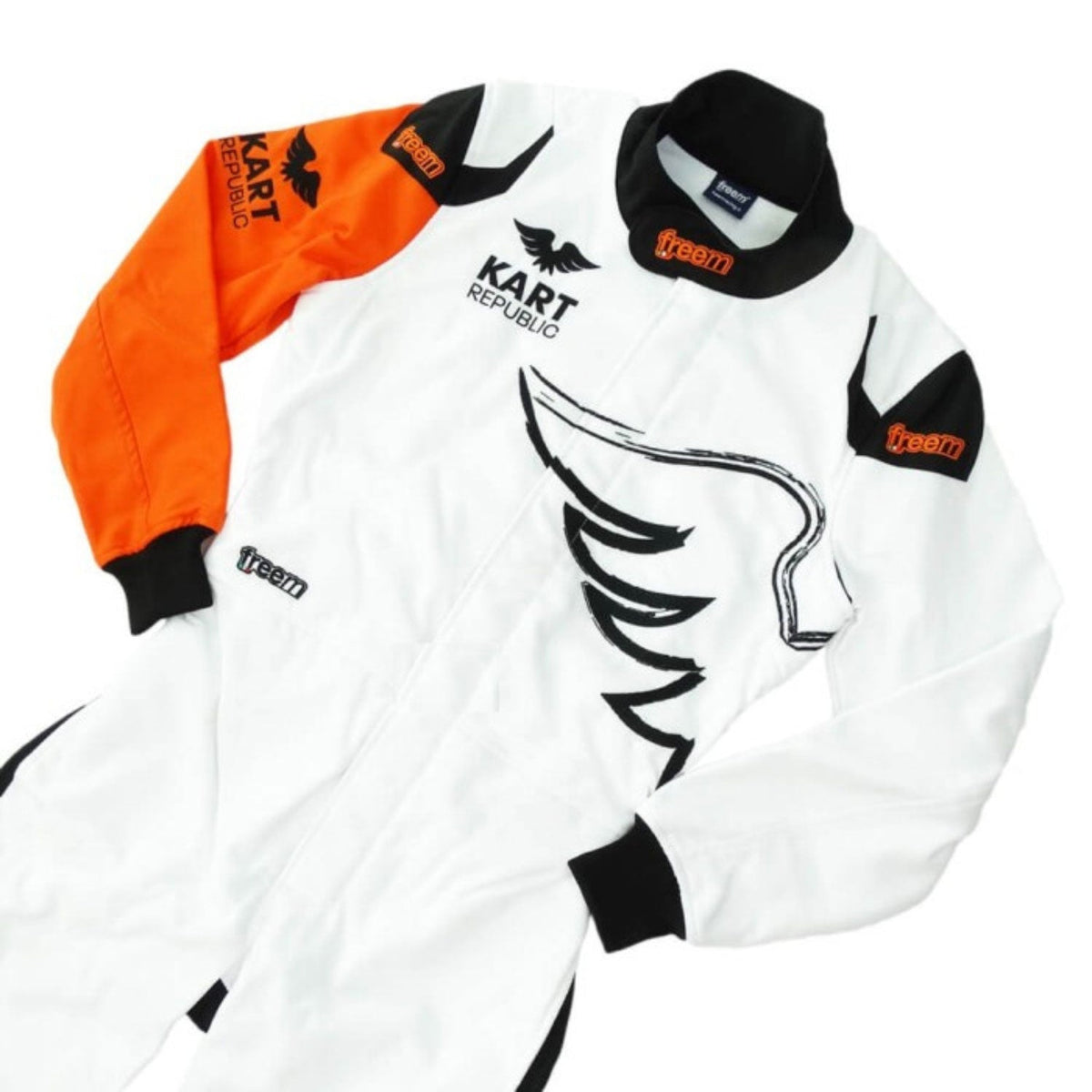 White Kart Republic Go-Kart Race Track Suit Close View