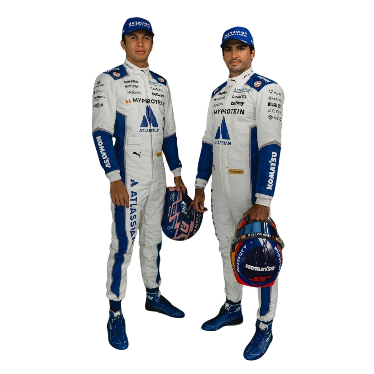 Alexander Albon & Carloz Sainz F1 Race Replica Williams United States GP Driver Suit Front View
