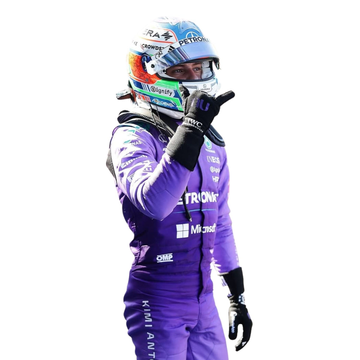 Andrea Kimi Antonelli F1 Race Mercedes Miami GP Motorsport Suit Close View