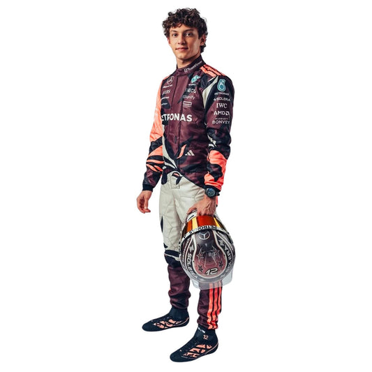 Andrea Kimi Antonelli F1 Race Mercedes Miami GP Grand Prix Suit Left View