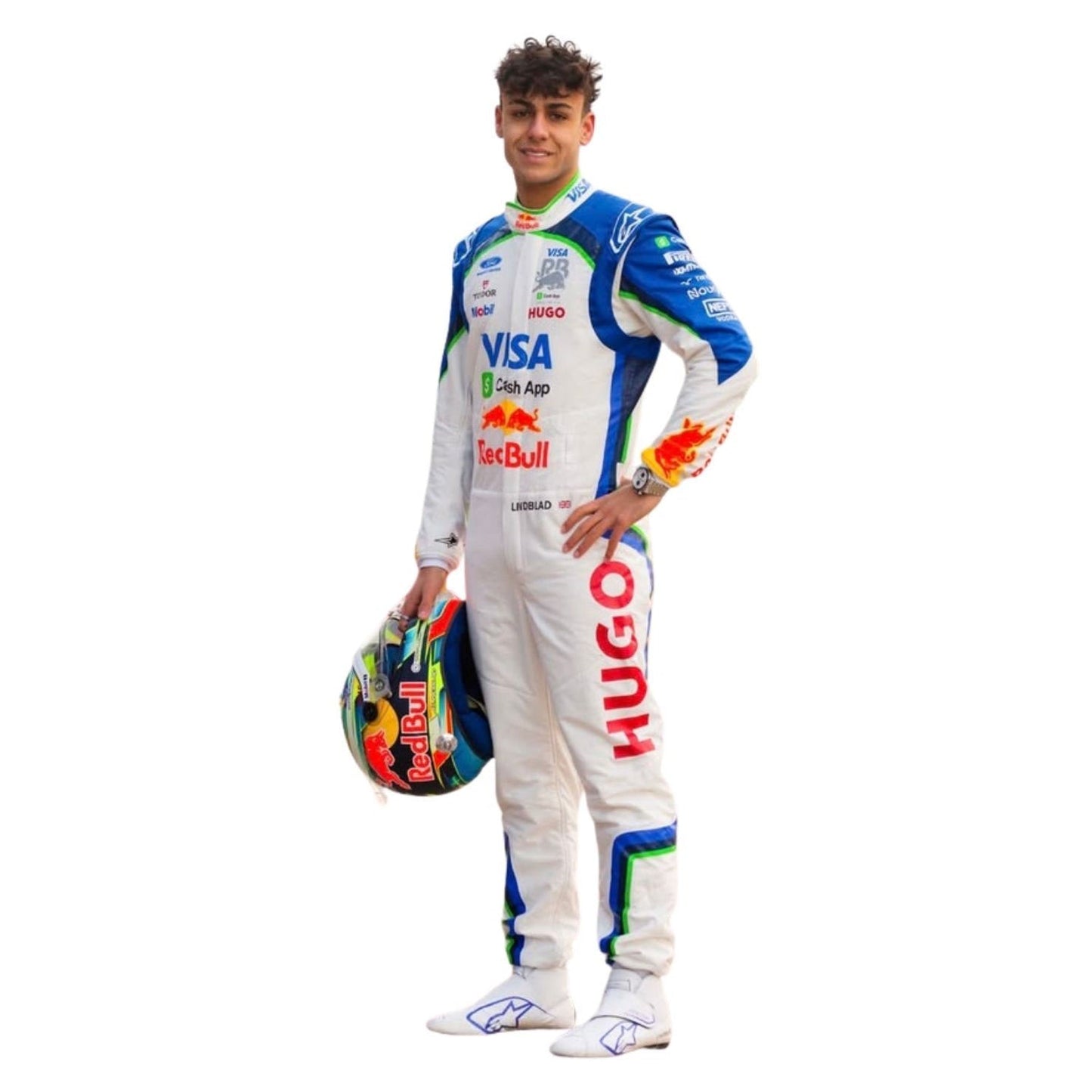 Arvid Lindblad F1 Race Replica VCARB Grand Prix Suit Action Shot