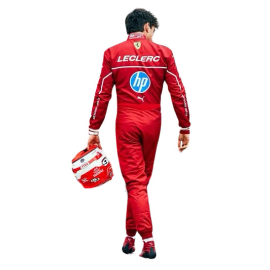 Charles Leclerc F1 Race Replica Ferrari Grand Prix Suit Back View