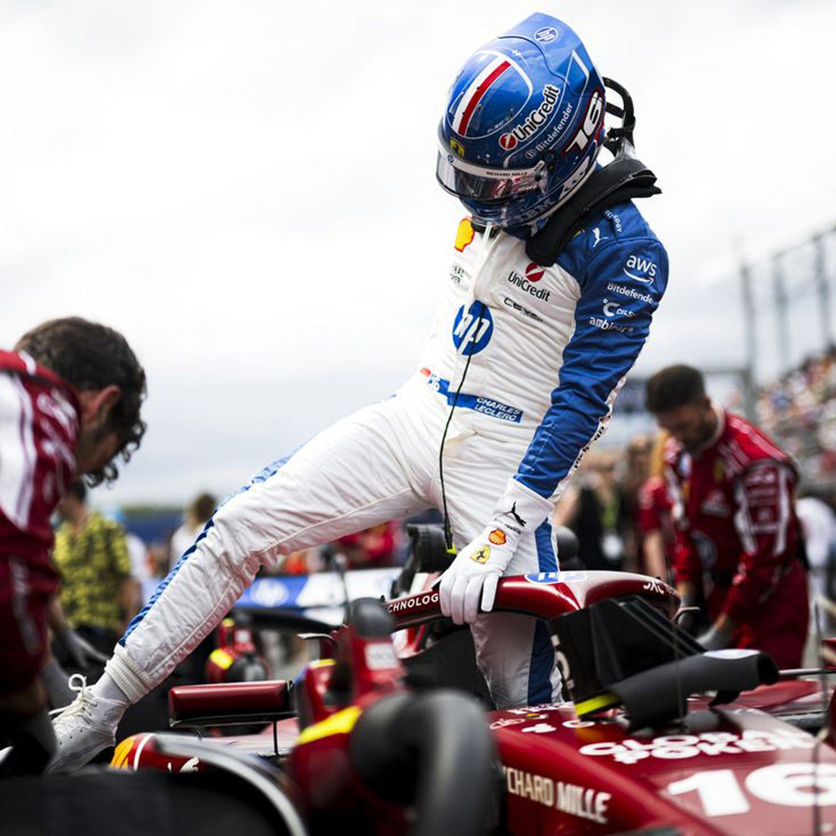 Charles Leclerc F1 Race Replica Ferrari Miami GP Motorsport Suit Close View