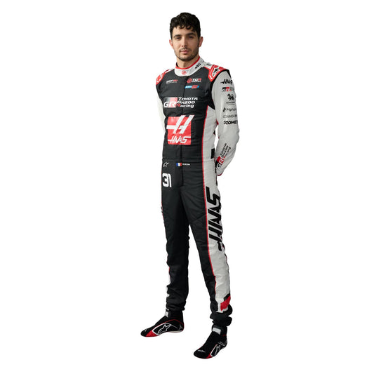 Esteban Ocon F1 Race Haas Grand Prix Suit Left View