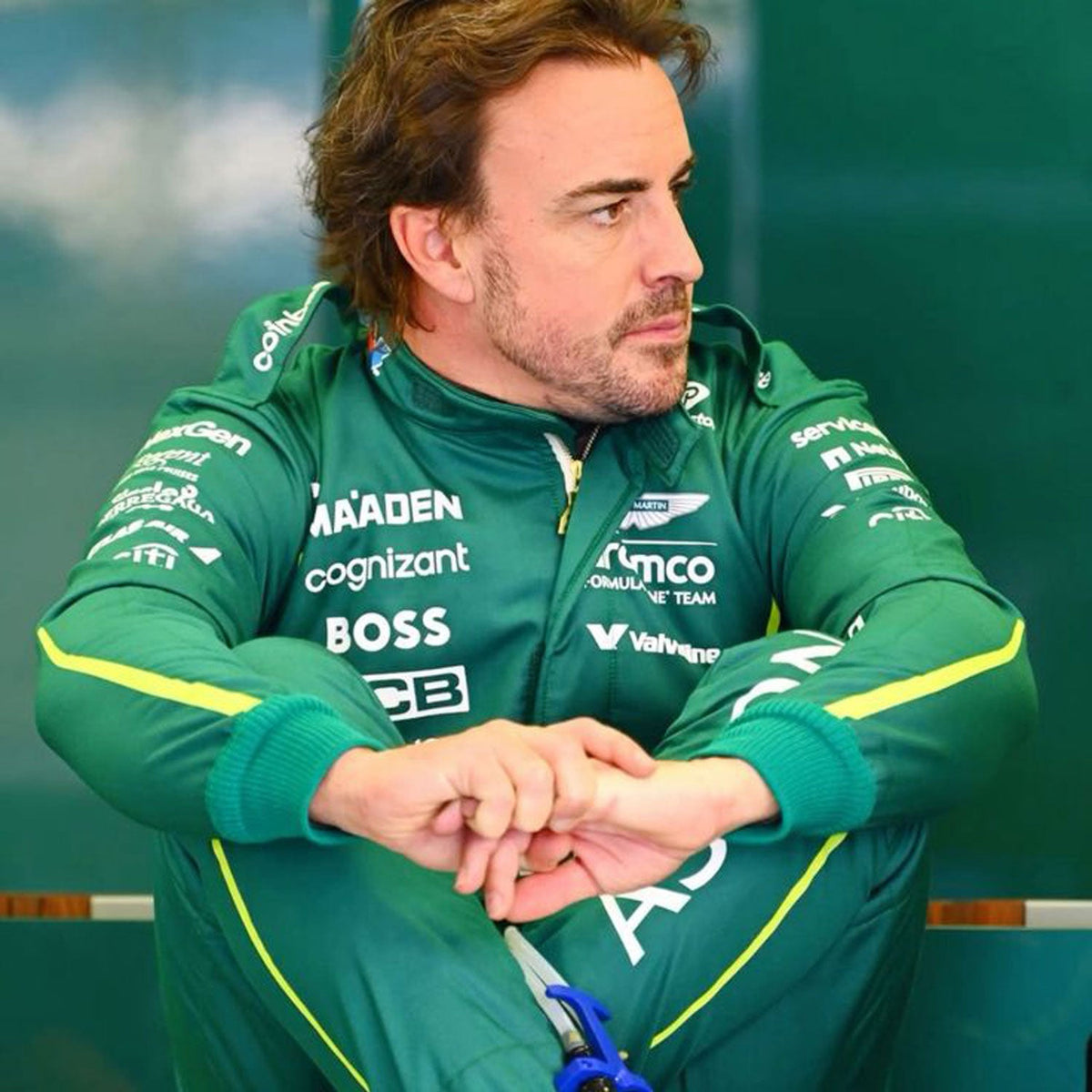Fernando Alonso F1 Race Aston Martin Grand Prix Suit Close View