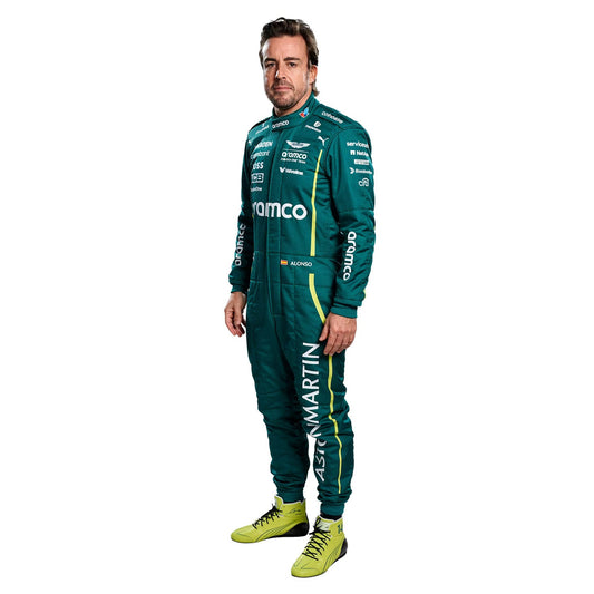 Fernando Alonso F1 Race Aston Martin Grand Prix Suit Left View