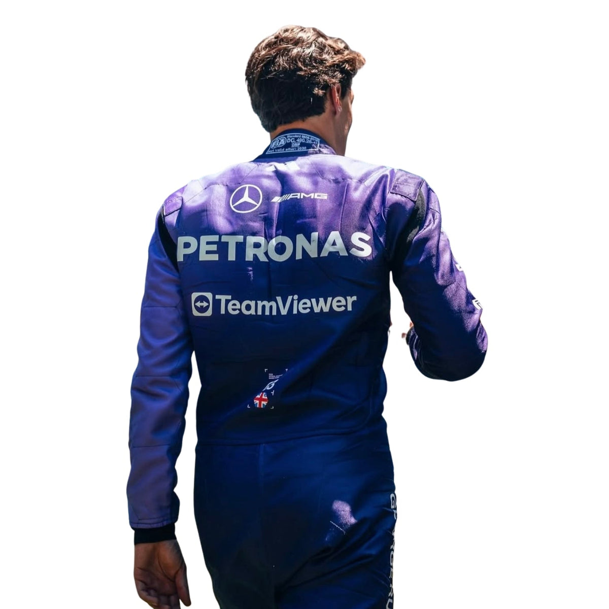 George Russell F1 Race Mercedes Miami GP Grand Prix Suit Close-up View