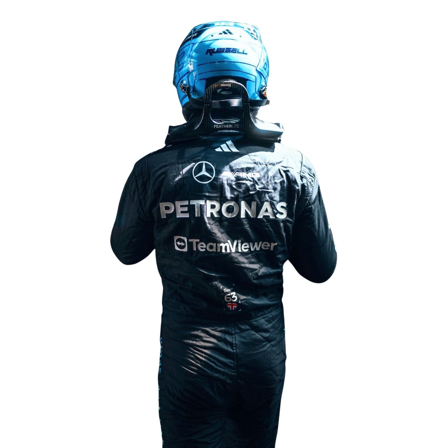 George Russell F1 Race Mercedes Motorsport Suit Logo Detail View