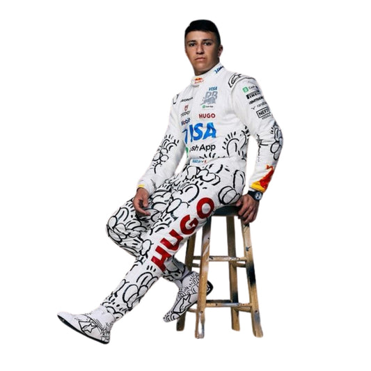 Isack Hadjar F1 Race VCARB British GP Grand Prix Suit Left View