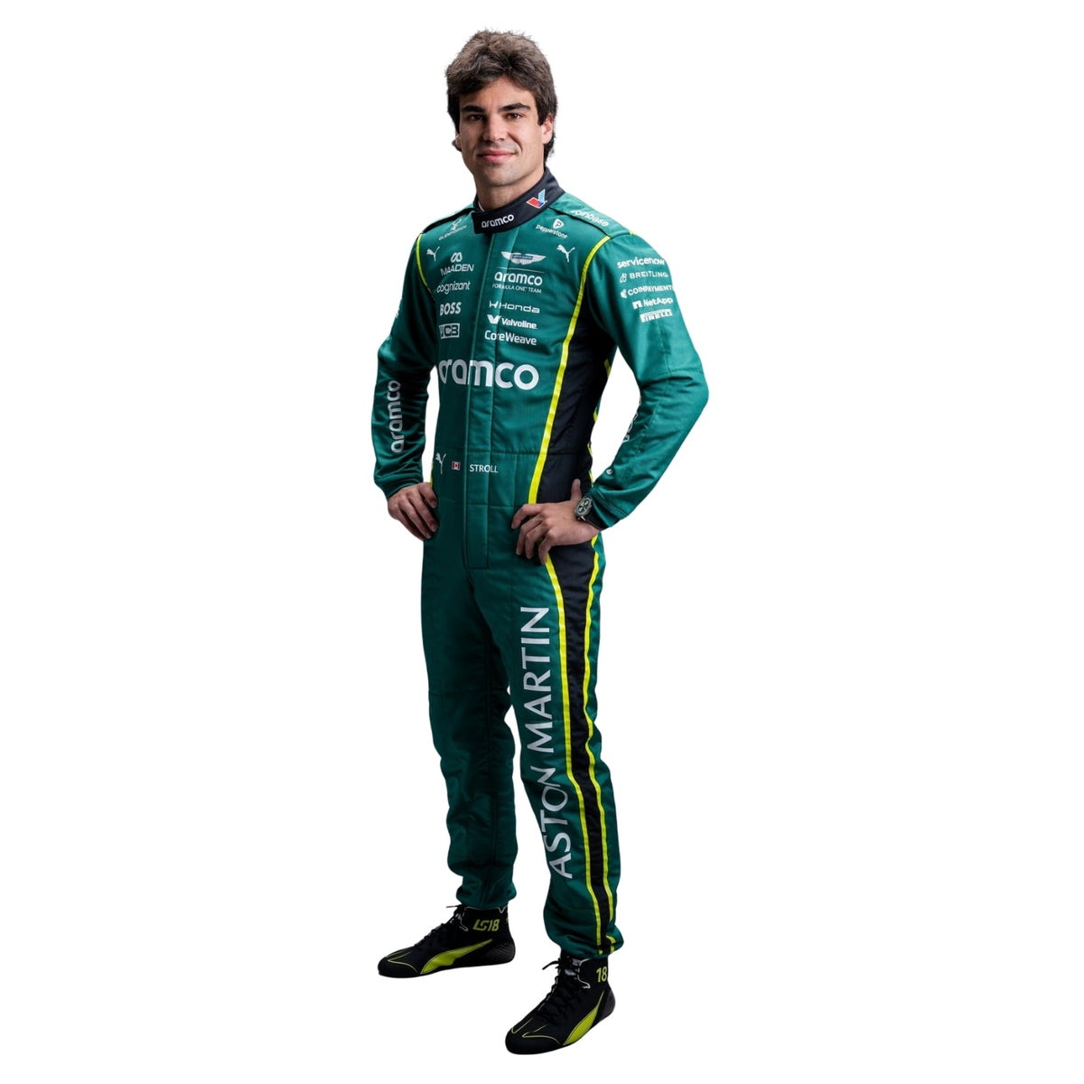 Lance Stroll F1 Race Replica Aston Martin Grand Prix Suit Left View