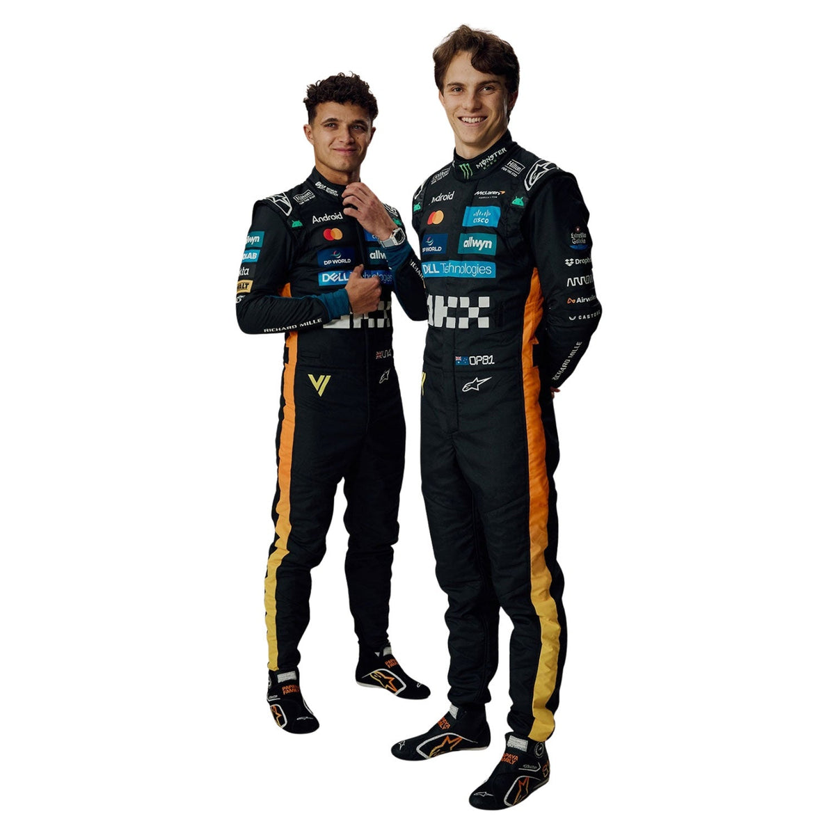Lando Norris F1 Race McLaren Abu Dhabi GP Grand Prix Suit Front View