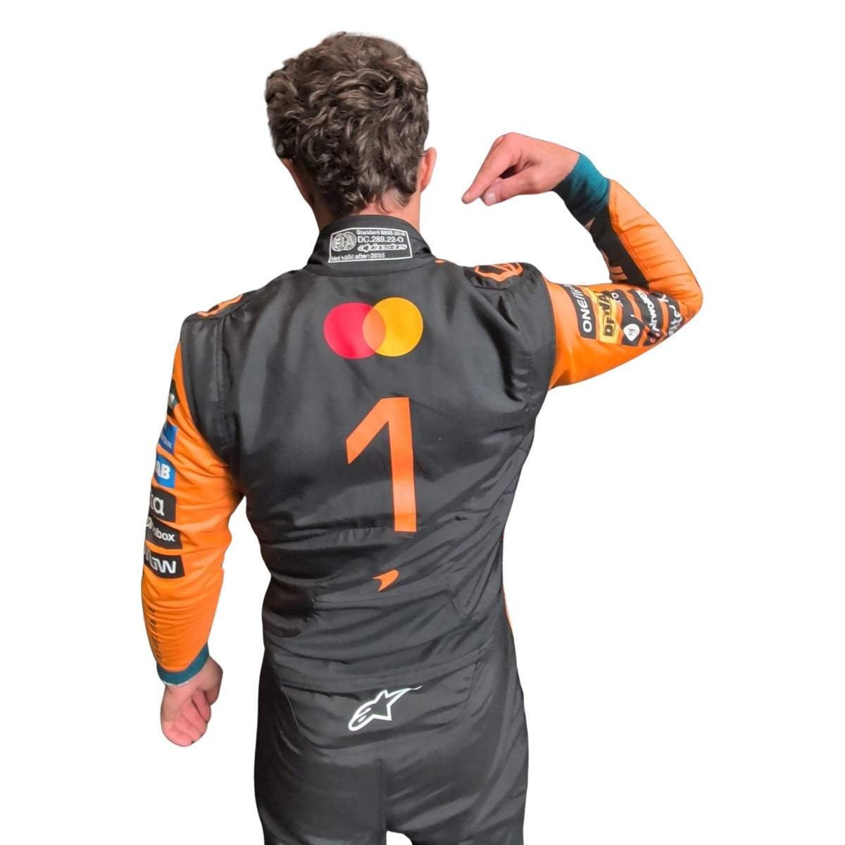 Lando Norris F1 Race McLaren Motorsport Suit Close View