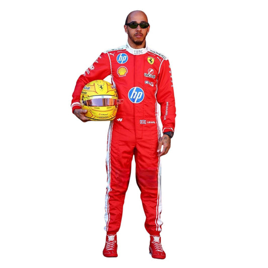 Lewis Hamilton F1 Race Replica Ferrari Grand Prix Suit Front View