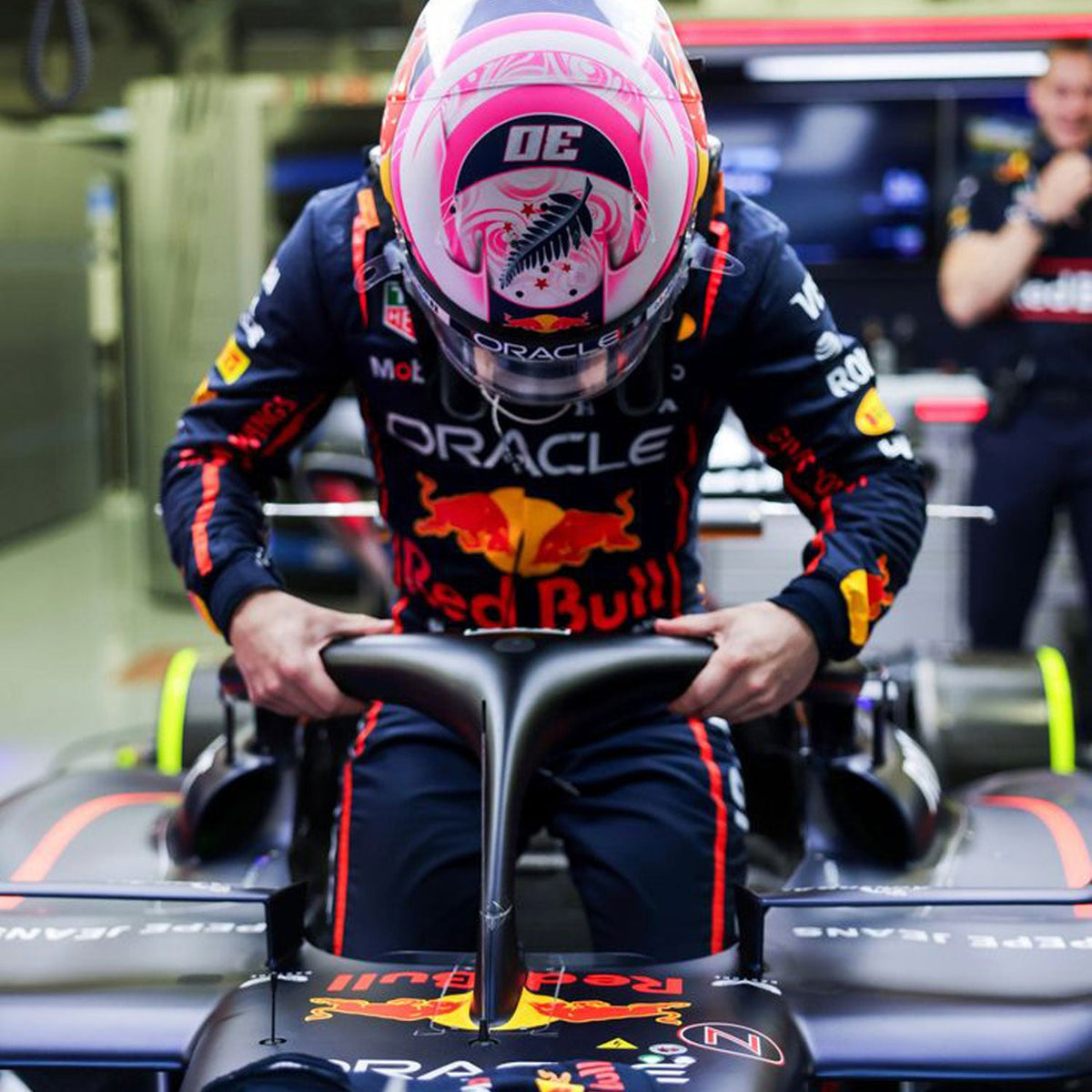 Liam Lawson F1 Race Red Bull Grand Prix Suit Close View