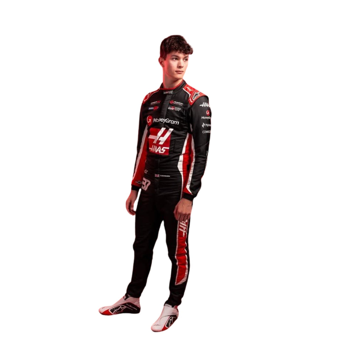 Oliver Bearman F1 Race Haas Grand Prix Suit Left View