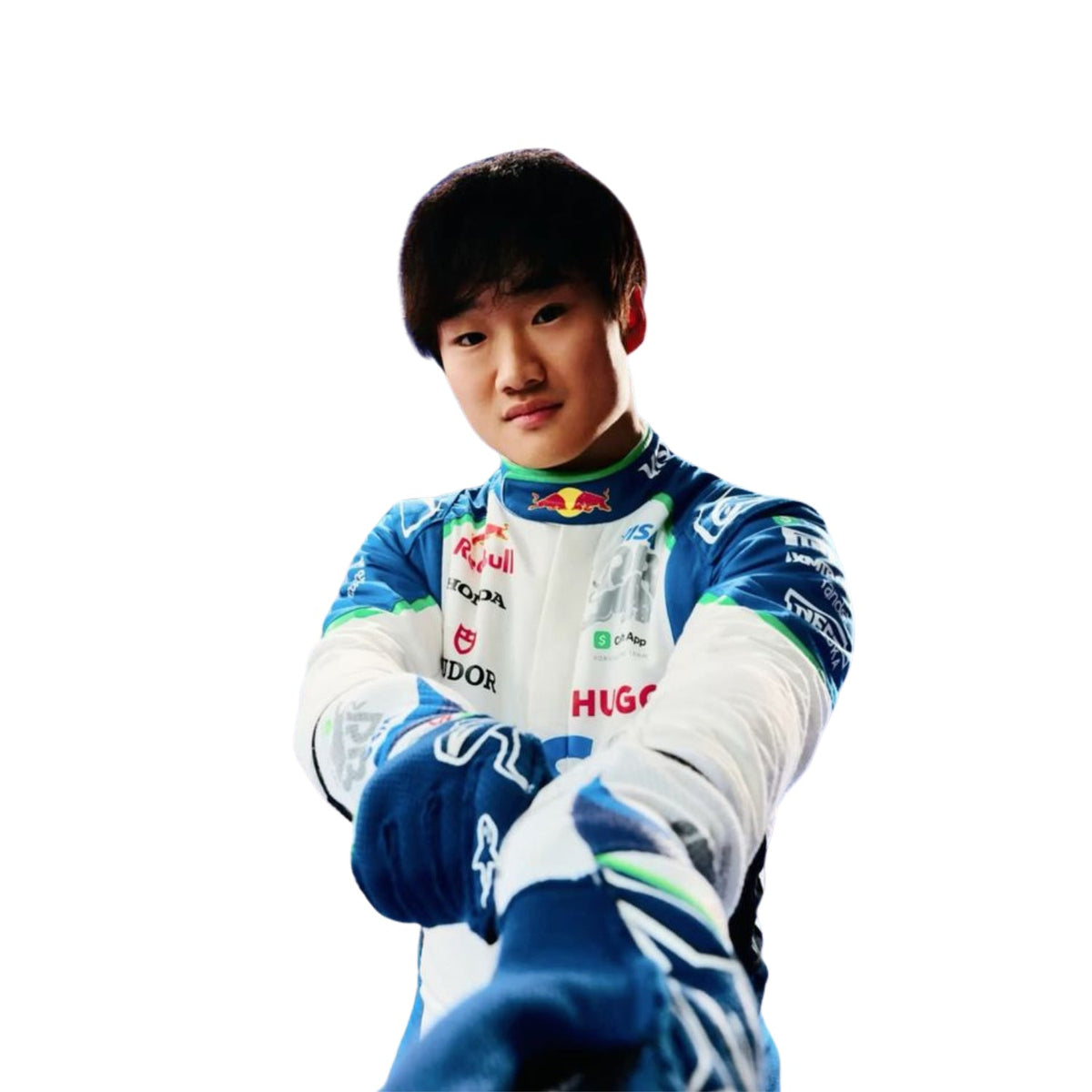Yuki Tsunoda F1 Race VCARB Grand Prix Suit Close View