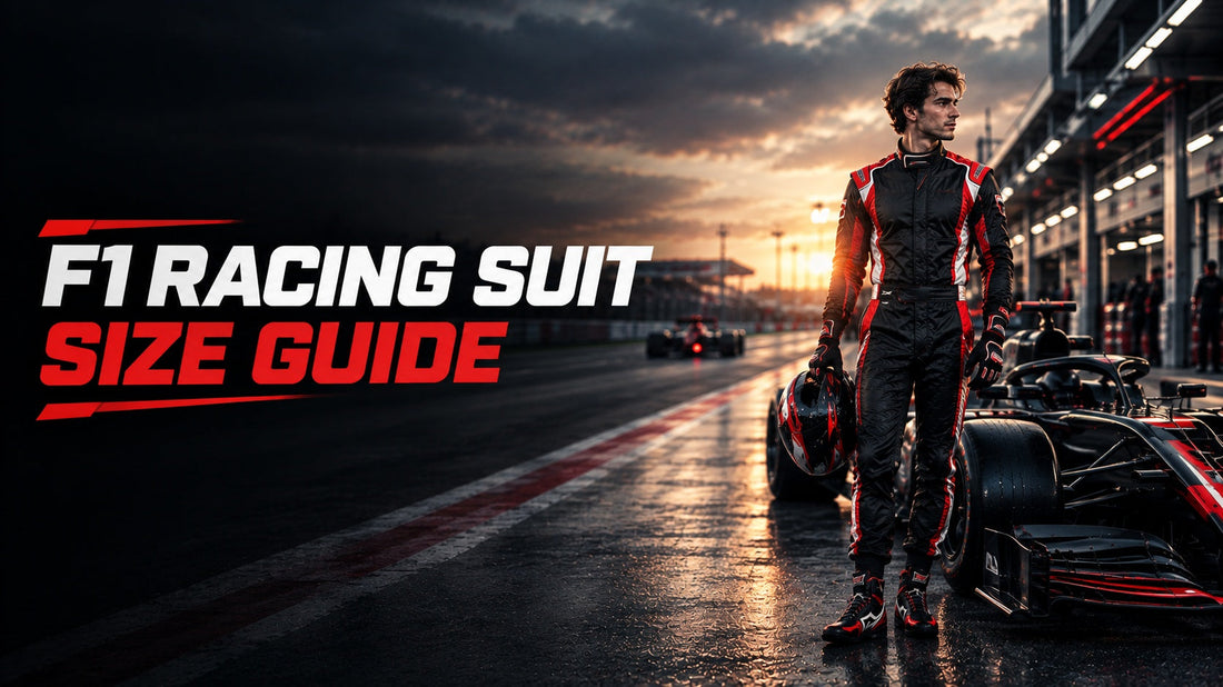 F1 racing suit size guide showing how a racing suit should fit