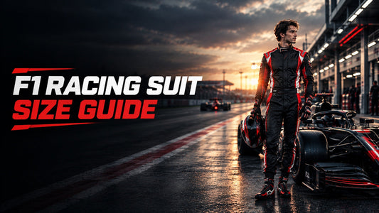 F1 racing suit size guide showing how a racing suit should fit