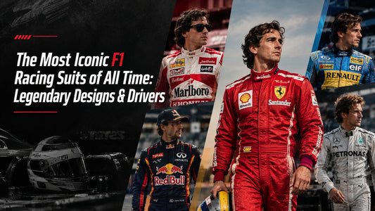 Iconic F1 racing suits from legendary Formula 1 drivers and historic racing eras