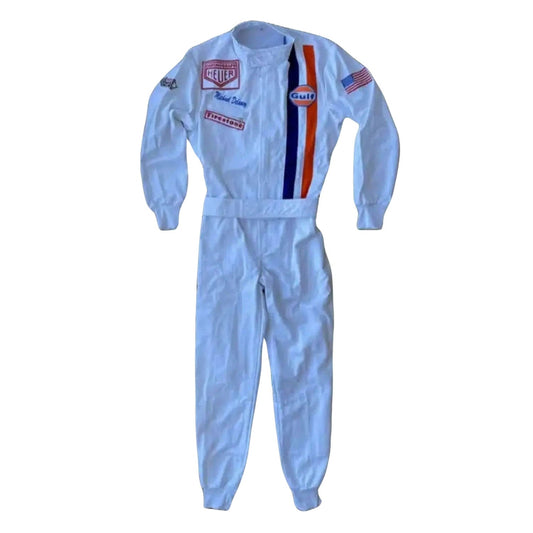Michael Delaney F1 The LeMans Movie Race Porsche/Gulf (Steve McQueen) Grand Prix Suit Front View
