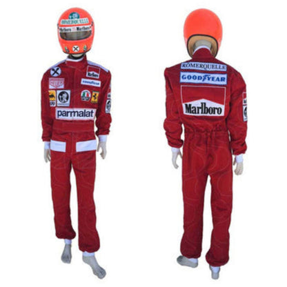 Niki Lauda F1 Race Ferrari Grand Prix Suit Front & Back View