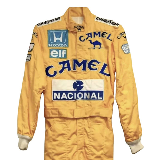 Ayrton Senna F1 Race Lotus Motorsport Suit Close-up View