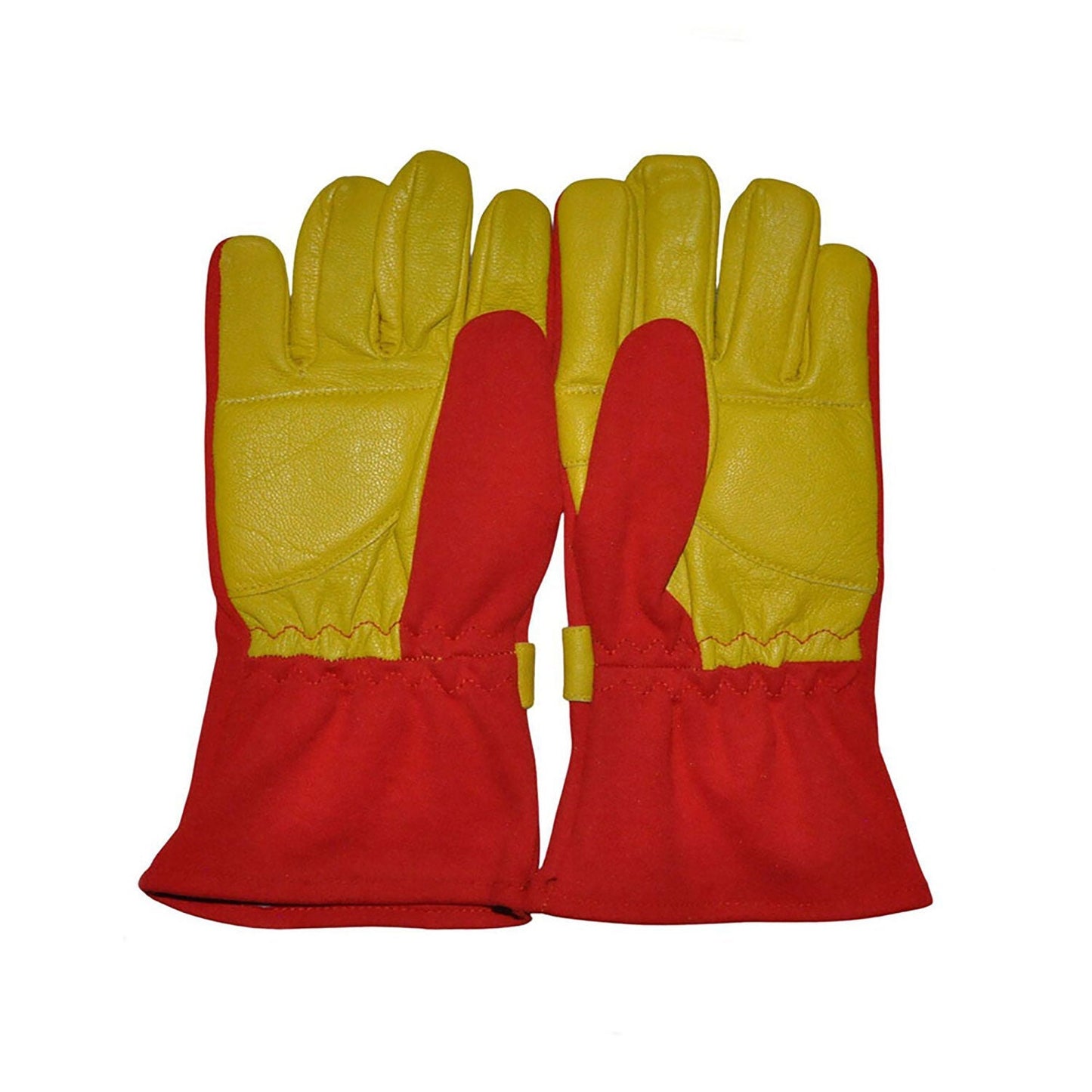 Red Alain Prost 1990 Ferrari F1 Replica Race Gloves shown side-on, highlighting the wrist strap and grip texture for grand prix use