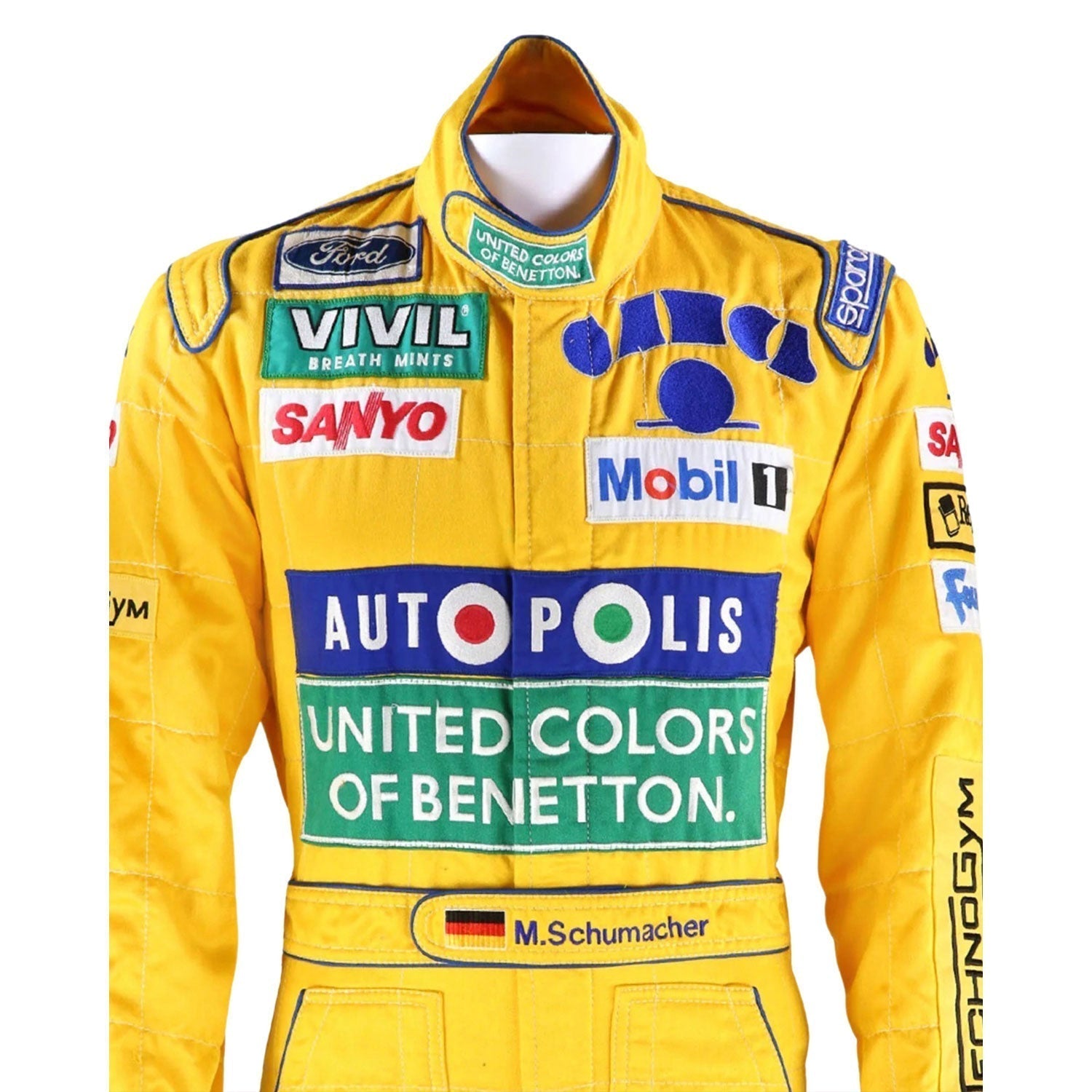 Michael Schumacher F1 Race Replica Benetton Ford Motorsport Suit Full View