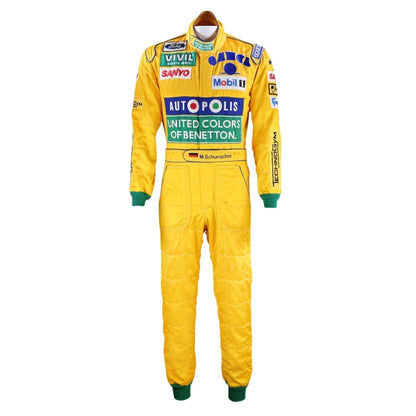 Michael Schumacher F1 Race Replica Benetton Ford Driver Suit Front View