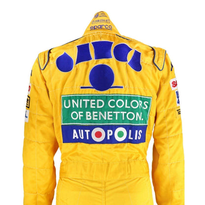 Michael Schumacher F1 Race Replica Benetton Ford Grand Prix Suit Close Up View