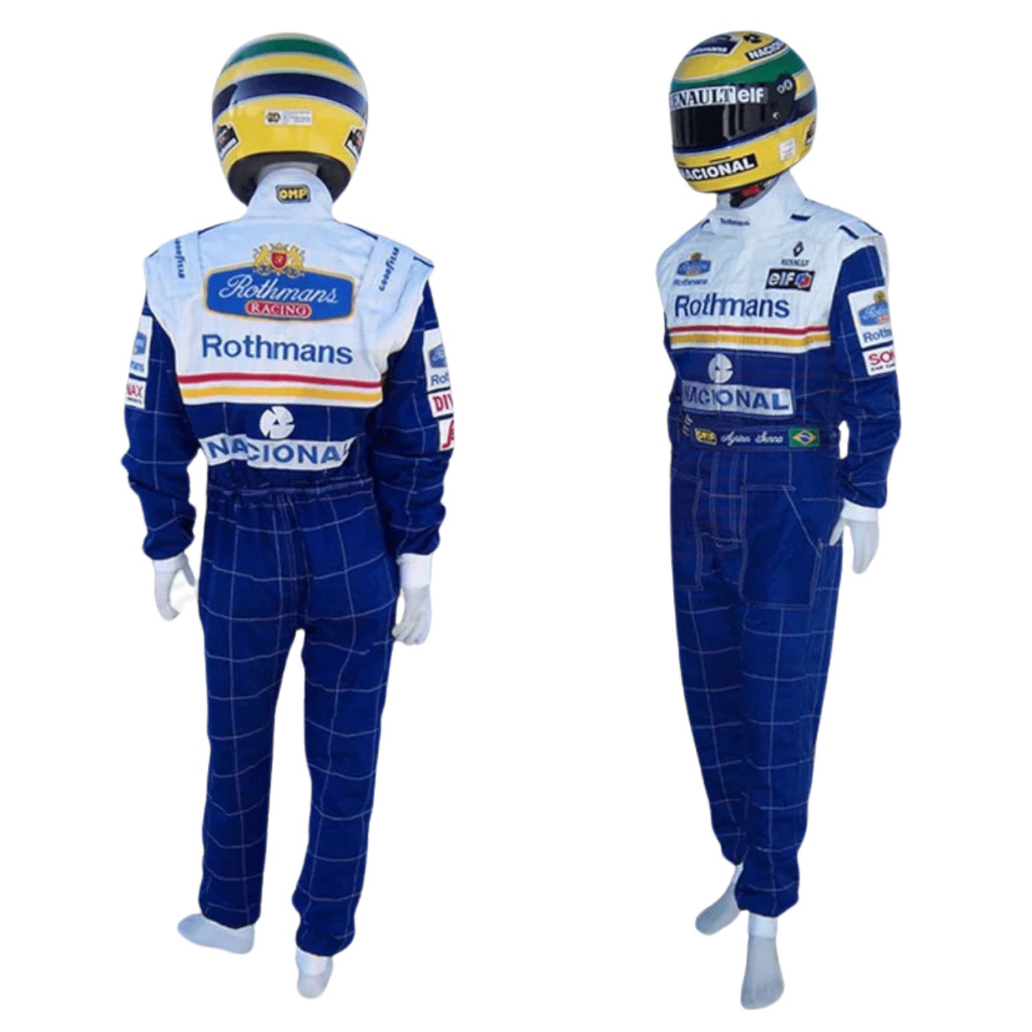 Ayrton Senna F1 Race Williams Driver Suit Back View