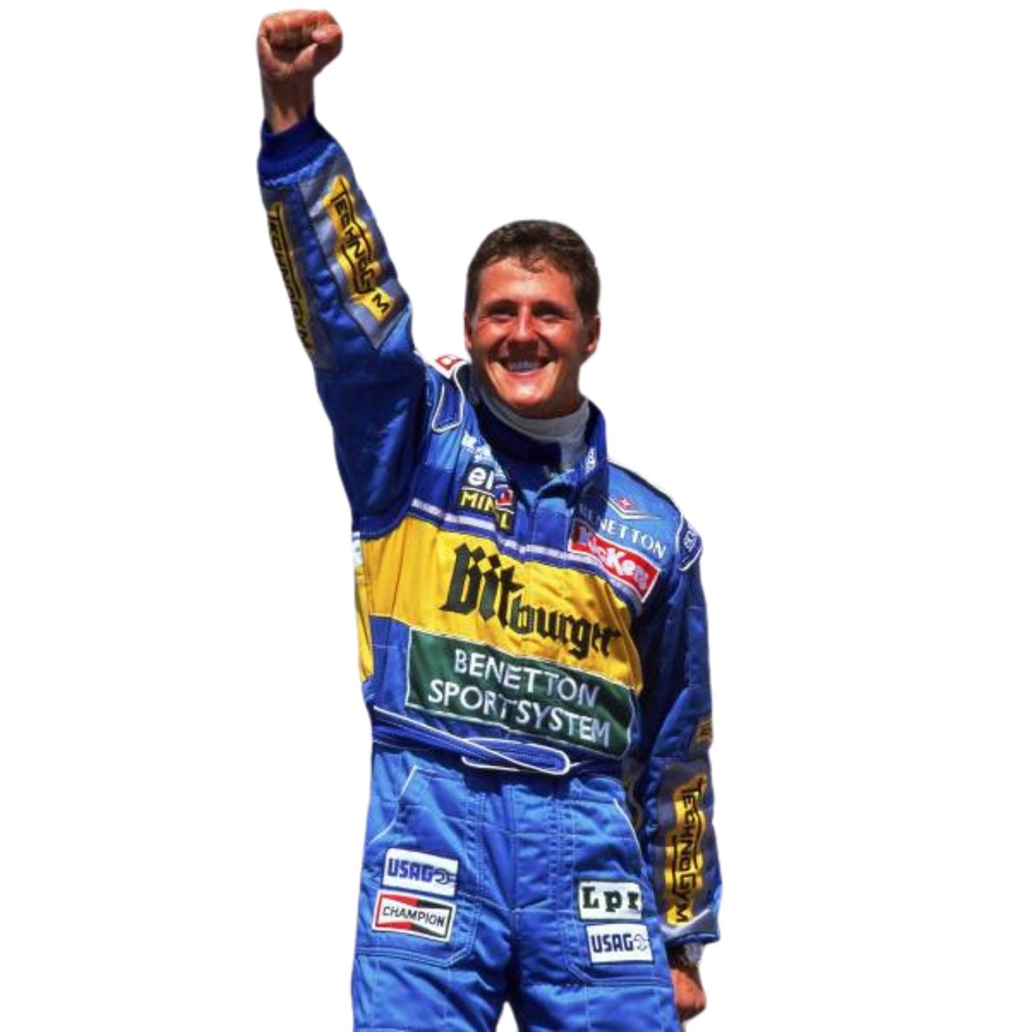 Michael Schumacher F1 Race Replica BitBurger Benetton Motorsport Suit Detail View
