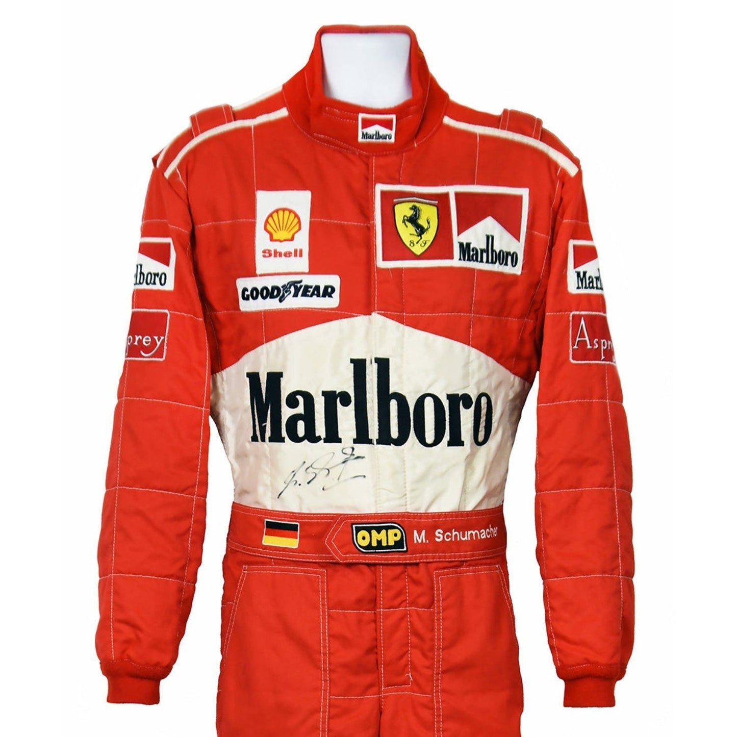 Michael Schumacher F1 Race Replica Ferrari Driver Suit Back View