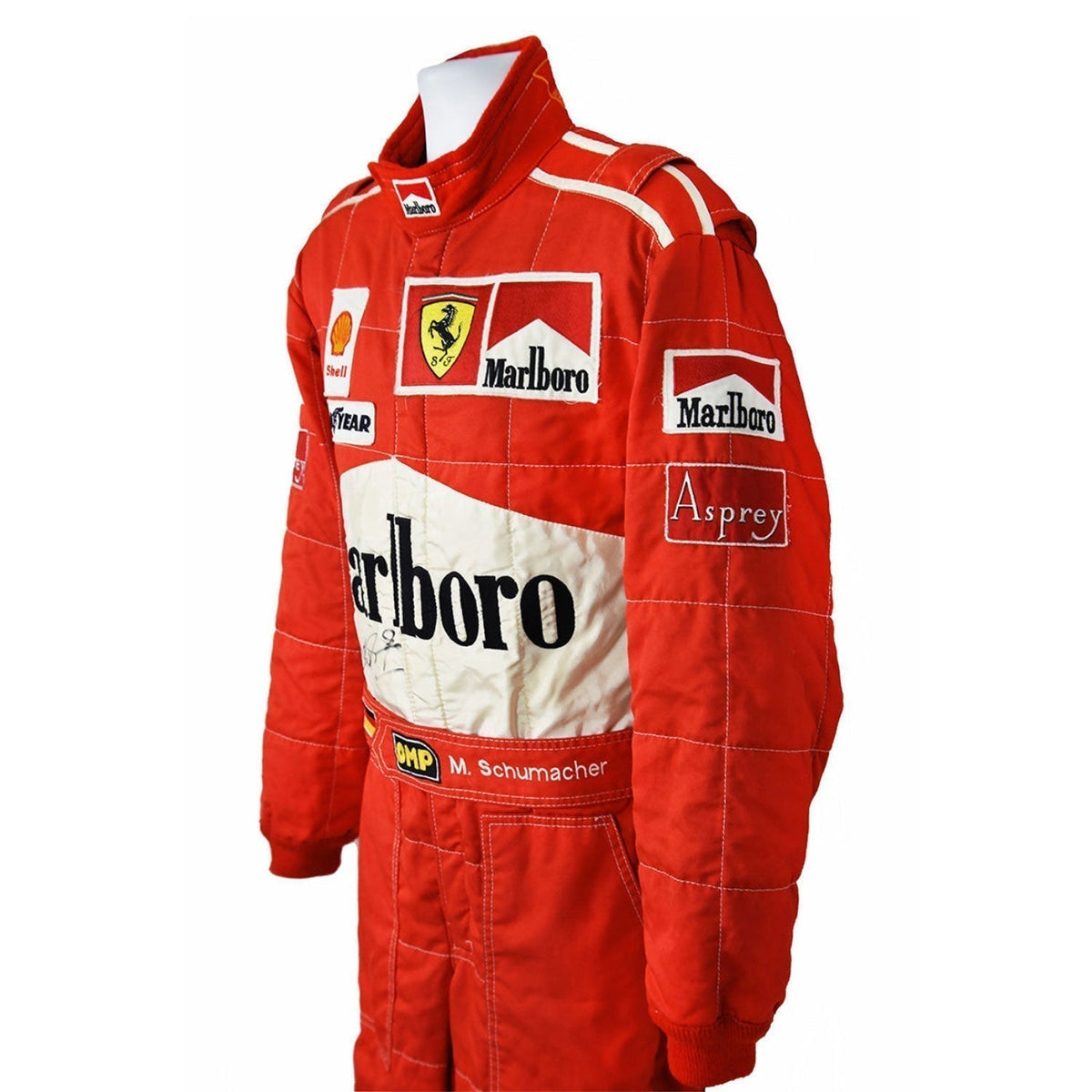 Michael Schumacher F1 Race Replica Ferrari Grand Prix Suit Close-up View