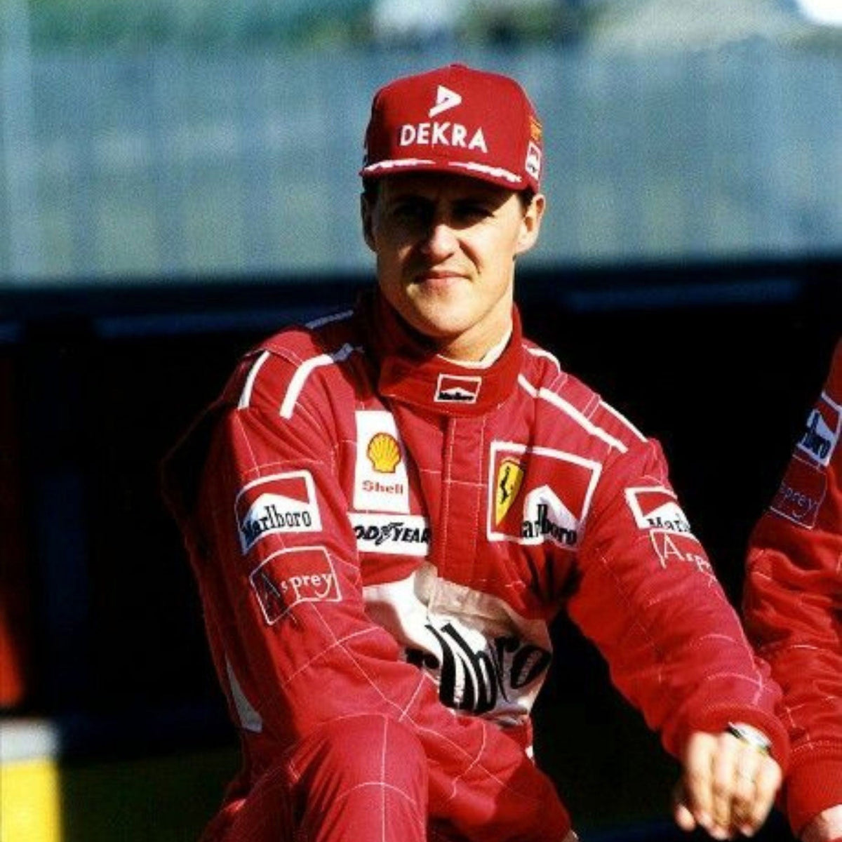 Michael Schumacher F1 Race Replica Ferrari Motorsport Suit Close-up View
