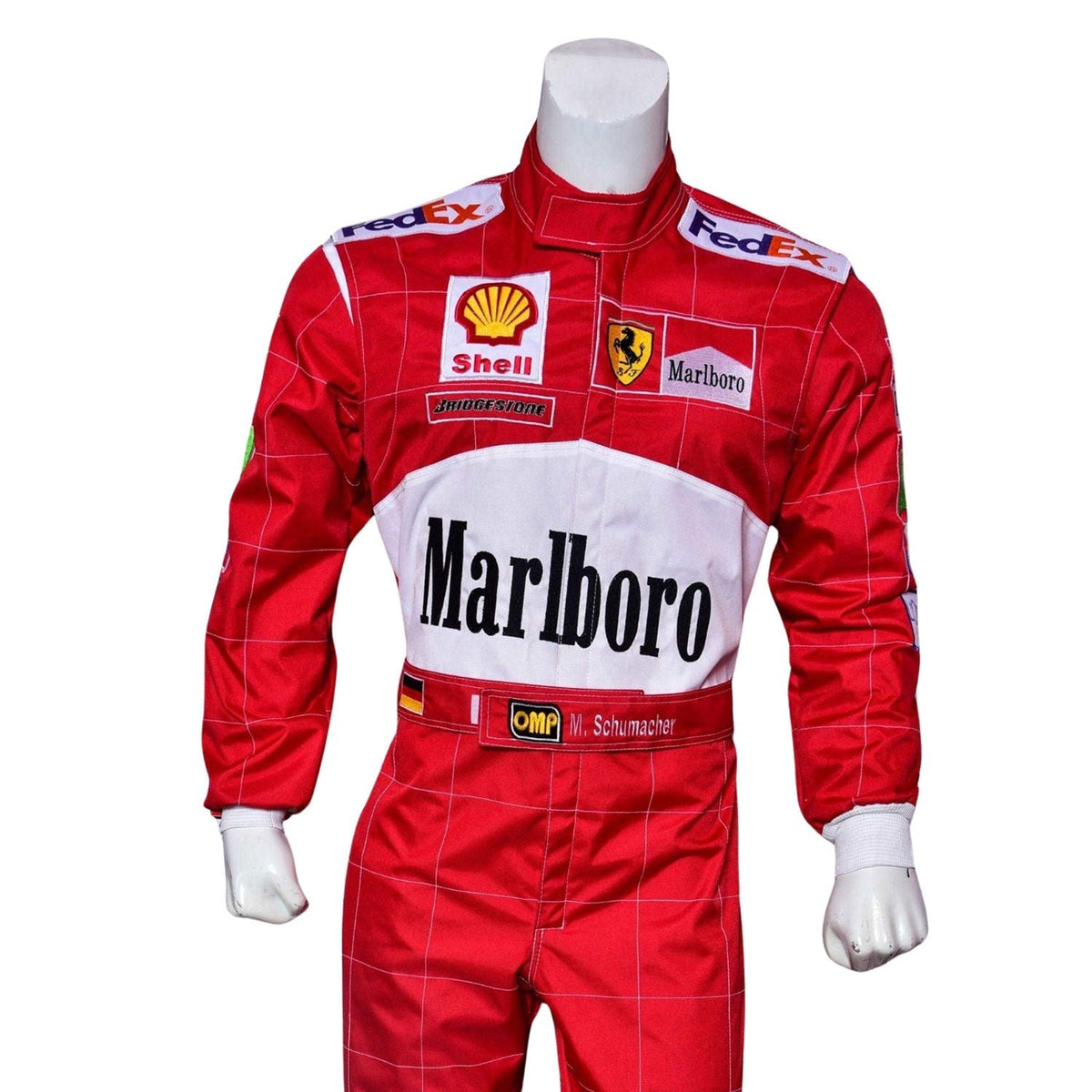 Michael Schumacher F1 Race Replica Ferrari Grand Prix Suit Close-up View 