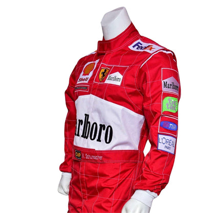 Michael Schumacher F1 Race Replica Ferrari Motorsport Suit Close-up View